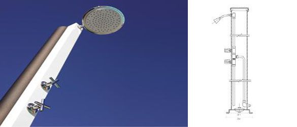 elementos de la ducha solar